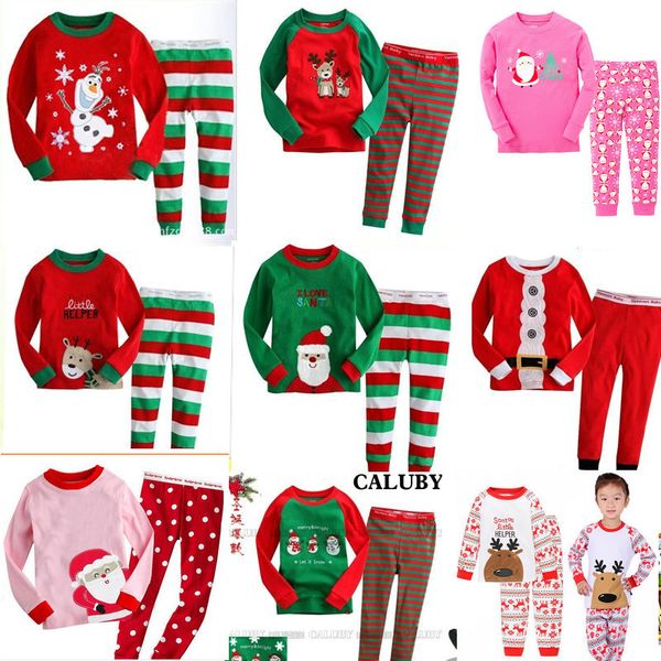 

retail 34 styles new boys girls christmas clothing sets long sleeve pajamas 2pcs outfit sets(tshirt+pant) xmas kids outfit boutique clothes, White