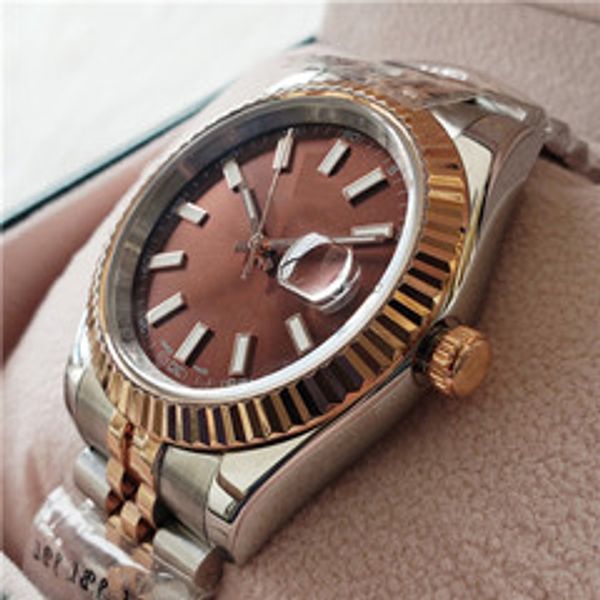 

ceramic bezel men watches 40mm dial automatic movements men's wristwatches 2813, Slivery;brown