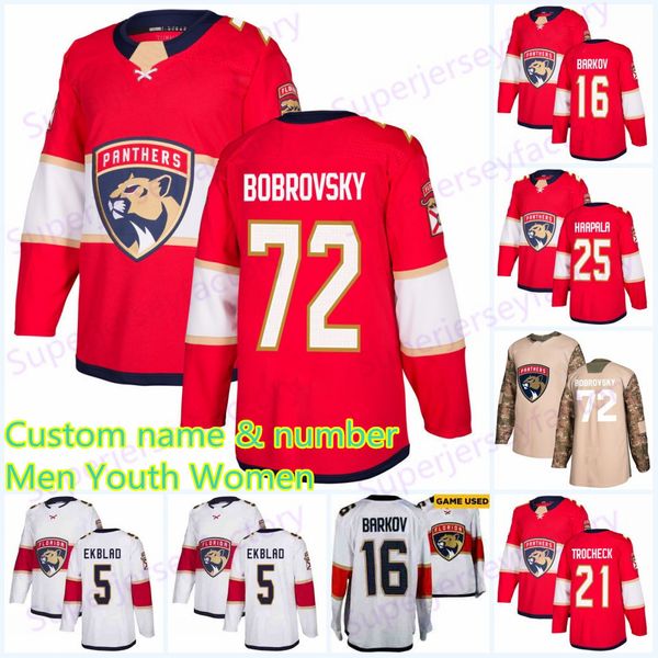 

72 Sergei Bobrovsky Florida Panthers Jersey 1 Roberto Luongo 5 Aaron Ekblad 11 Huberdeau 16 Aleksander Barkov 68 Jaromir Jagr Hockey jerseys