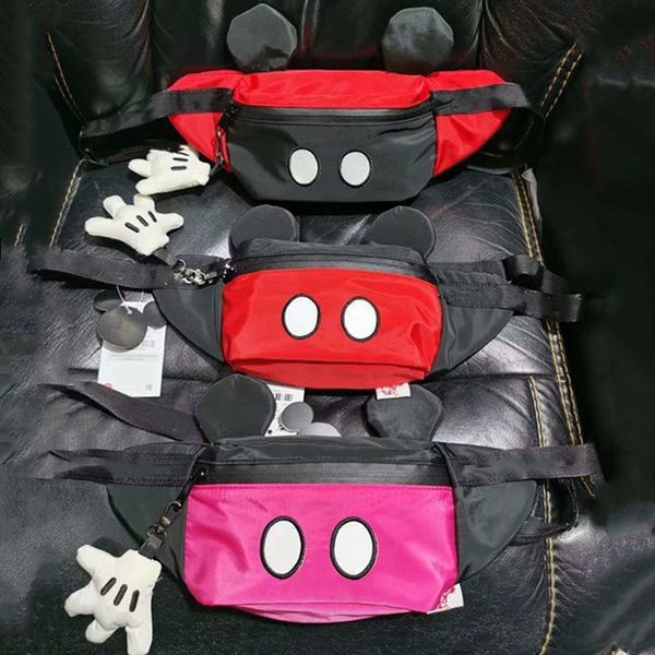 

style women cartoon waist bags panelled nylon zipper lovely fannypack little ear bumbags crossbody shoulder bags 0166