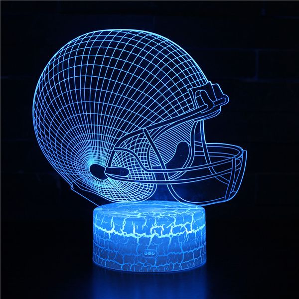 Regali di amicizia calcistica Luce notturna a LED 3D Lampada da tavolo illusione 3D Luce notturna che cambia colore a 7 ragazzi Bambino Bambini Regali per bambini