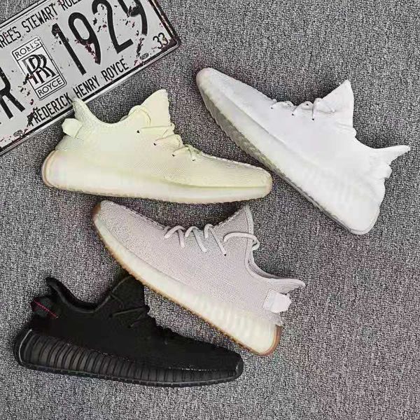 

mens womens running shoes v2 butter white beluga real zebra semi men women shoes sport sneakers size 36-45, Black