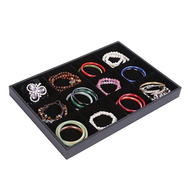 

large capacity jewelry tray multipurpose 12 girds jewelry organizer storage tray for bracelet display storage supplies, Pink;blue