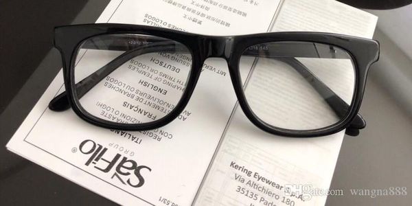 

luxury 0386 glasses square shape retro vintage men women designer with original package full frame glasses wayferer model with box, White;black