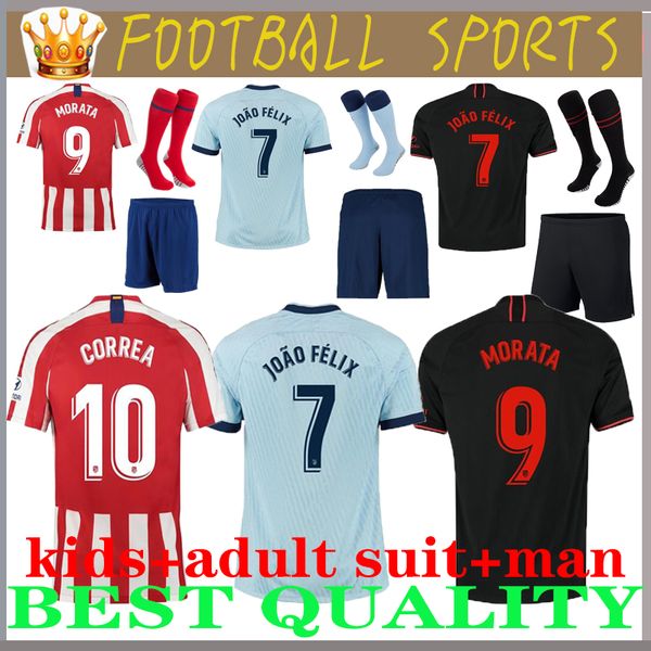 

2019 2020 joao felix atletico madrid soccer jersey 19 20 kids camiseta de fÃºtbol m.llorente morata saul koke diego costa football shirts, Black;yellow