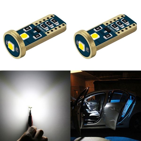 

2 pcs 3030 smd t10 w5w led car clearance lights reading lamp parking light auto wedge clearance lamp