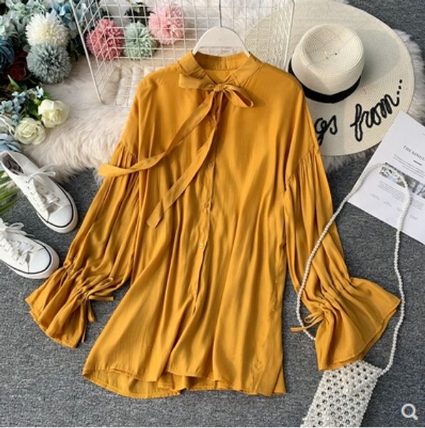 

women coat ruffled long-sleeved chiffon blouse with loose flared sleeve female autumn winter casual cardigan outwear tb3028, Black;brown