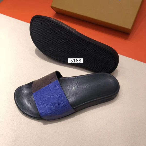 

mule slippers flat luxury designer shoes slippers 1a5i5k flexible rubber outsole slide men's and women's slippers size, Black