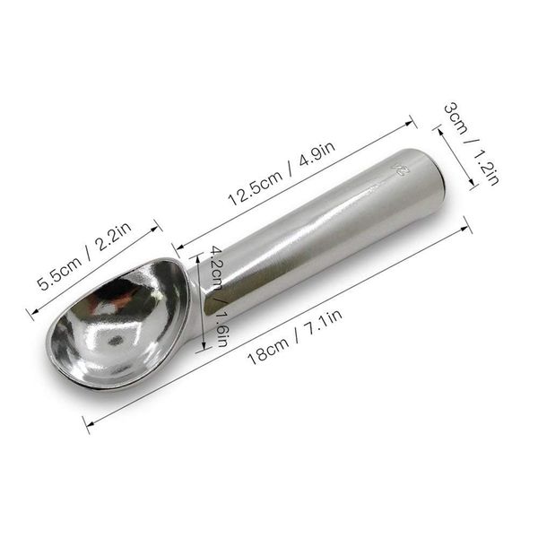 

nonstick anti-e ice cream scoop, 2 pack of 1.5 oz aluminum ice cream spoon, ice cream dipper black + silver