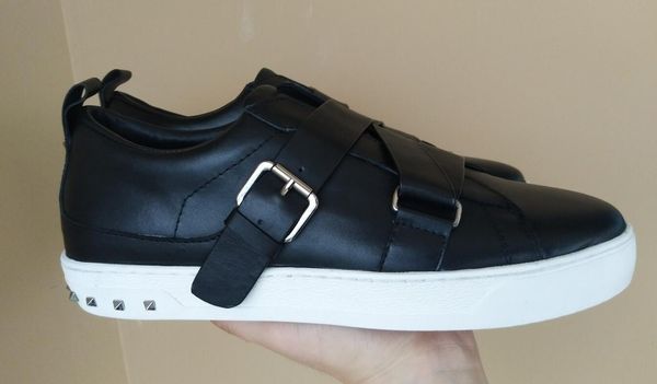 

2019 Designer Casual Shoes Women Men Mens Daily Lifestyle Skateboarding Shoe Luxury Trendy Platform Walking Trainers Black Genuine Leather