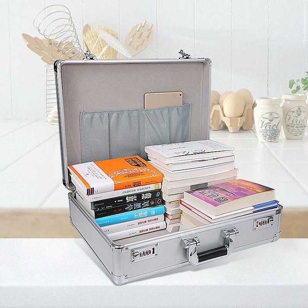 

portable aluminum alloy metaltool case document password garage tool storage box with passwords suitcase file boxes