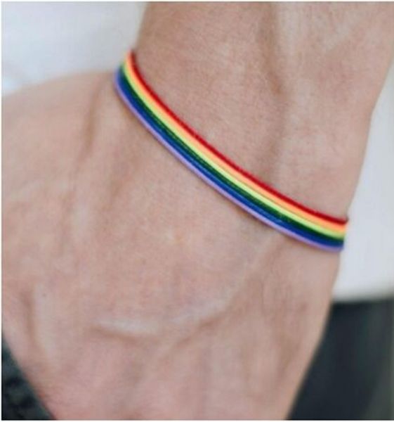 Heißer 2019 Mode PU Leder Armband Frauen Männer Gay Pride Regenbogen Charme Armband Geschenk Für Homosexuell Schmuck Liebhaber Paar