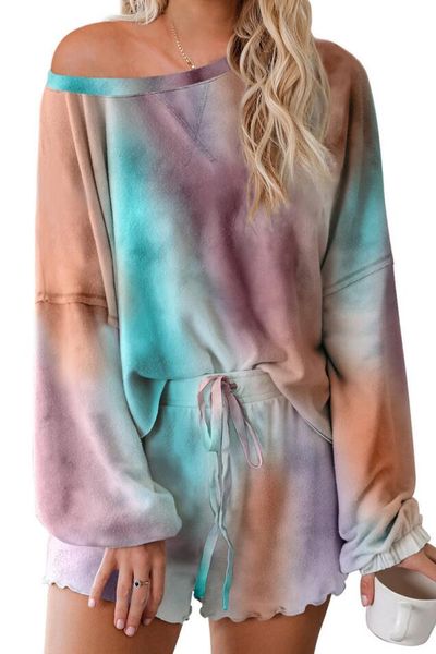 

for pajamas tiedye for womens crew neck tie dye pajama short sets set tie dye pajamas floral print nightgown lipper, Blue;gray