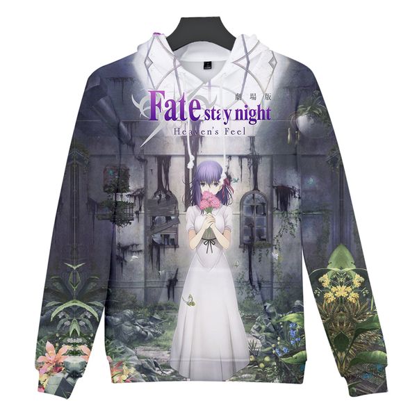 

3d anime hoodie the night of fate sweatshirts men/women fashion hoodies fateful night-cup of heaven 3d hooded boys/girls coat, Black