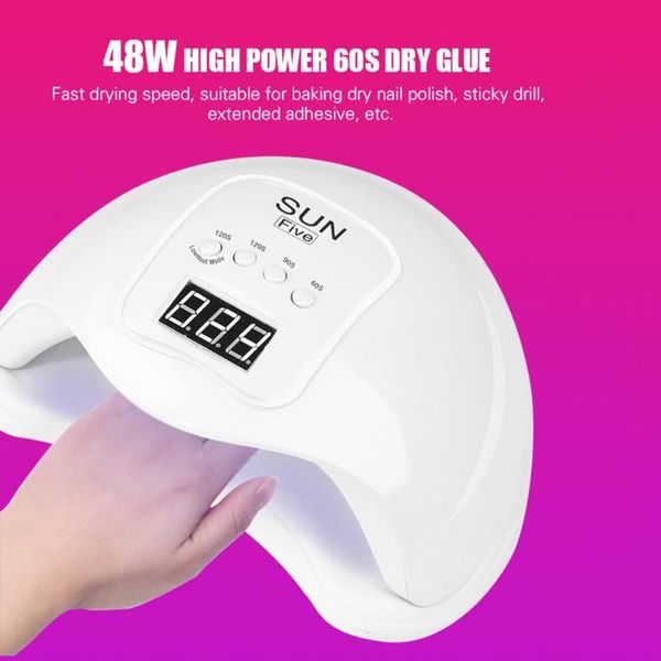 

48w smart induction led ptherapy machine nail polish dryer lamp for manicure gel nail lamp drying gel varnish maquillaje