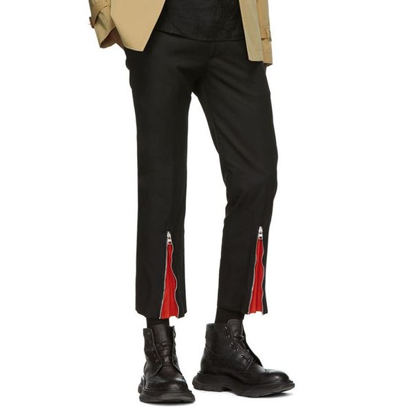 

2019 new men's clothing gd hair stylist fashion fashion splicing of casual pants plus size singer costumes 27-44, Black