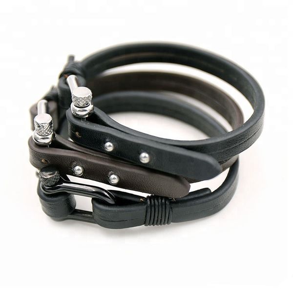 

new design stainless steel bulk leather for men, White