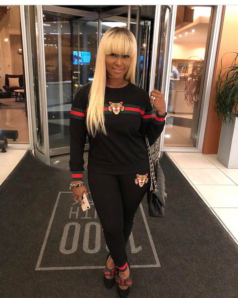 

2019 women fashion rib tiger head leisure motion suit women's tracksuits, Gray