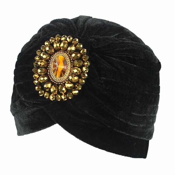 

золото rhinestone twist плиссе волос wrap stretch тюрбан headwrap урожай 1920-х годов 30-х гэтсби партия бархатные шляпы аксессуары для воло