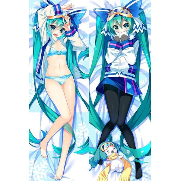 

new japanese anime vocaloid hatsune miku snow miku throw otaku dakimakura gifts bedding hugging body pillow case 150x50 cm