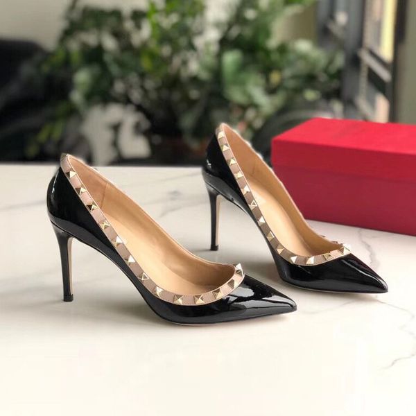 

high-end luxury women's shoes stiletto ballet casual party wedding shoes rivets sandals slippers triple fashion designer shoes heel 10c