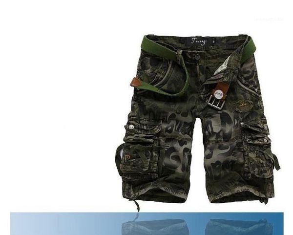 

несколько карманов повседневные грузовые летние шорты hemme дизайнер камуфляж печати мужские шорты длиной до колен мешковатые комбинезоны, White;black
