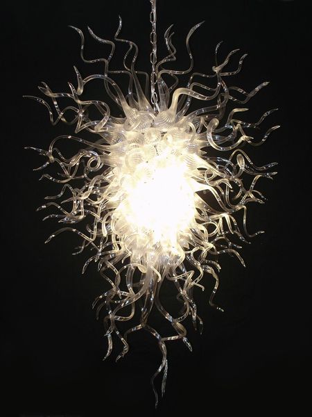 

white clear glass chandelier light modern crystal 100% handmade blown murano clear glass pendant lamps chihuly style art glass chandelier