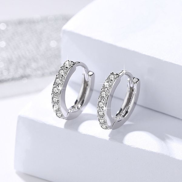 

new arrival rose gold 925 sterling silver jewelry personality cute round circle women stud earring gold earrings for young girls, Golden;silver