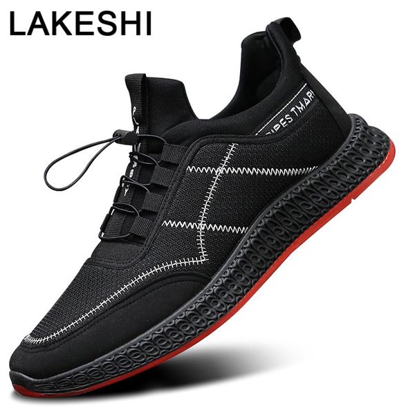 

men shoes 2019 summer men casual shoes breathable sneakers lace up fashion sneakers male footwear walking, Black