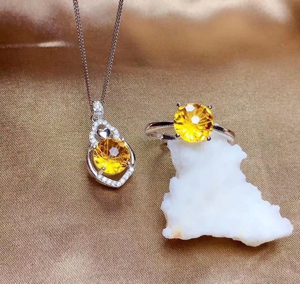 

shilovem 925 sterling silver piezoelectric citrine rings pendants necklace jewelry women trendy wedding 8*8mm new mtz0808677agj, Black