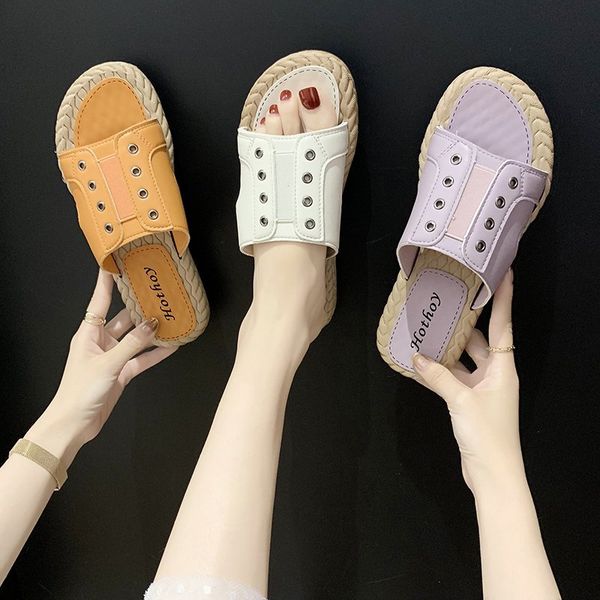 

shoes woman 2020 slippers casual slipers women low shale female beach new sabot flat soft rome bonded leather slides pu, Black