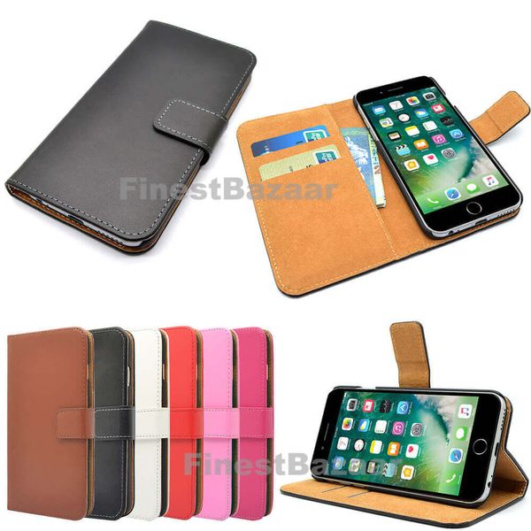 

genuine leather magnetic flip wallet case cover for apple iphone xs xr 8 7 6 5s