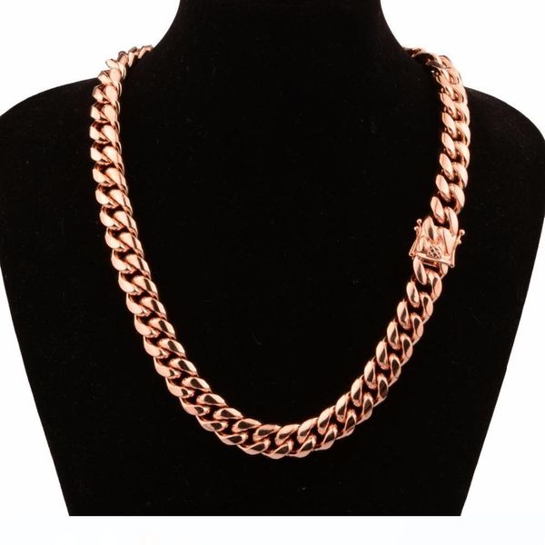 

дешевые цепи ожерелья горячие продажи chic майами кубинские цепи для мужчин хип-хоп ювелирных изделий розовое золото цвет нержавеющей стали, Silver