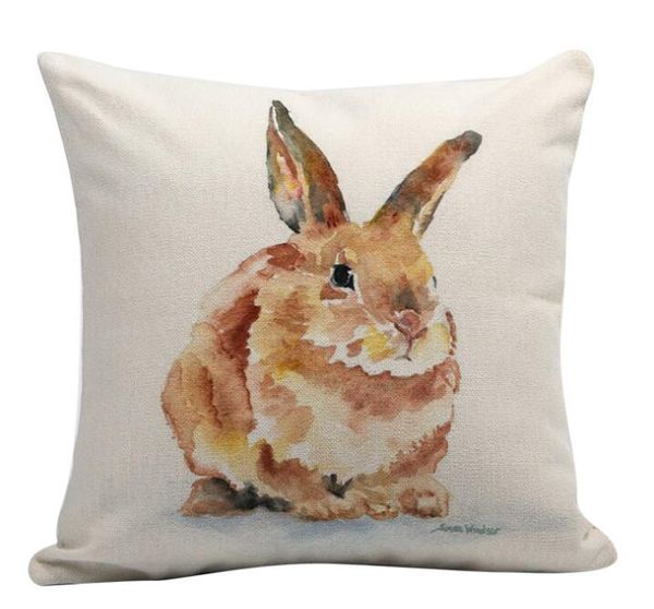 45*45 cm Nuova Vendita Calda Easter Bunny Modello Divano Cuscino Fodera per Cuscino WY369