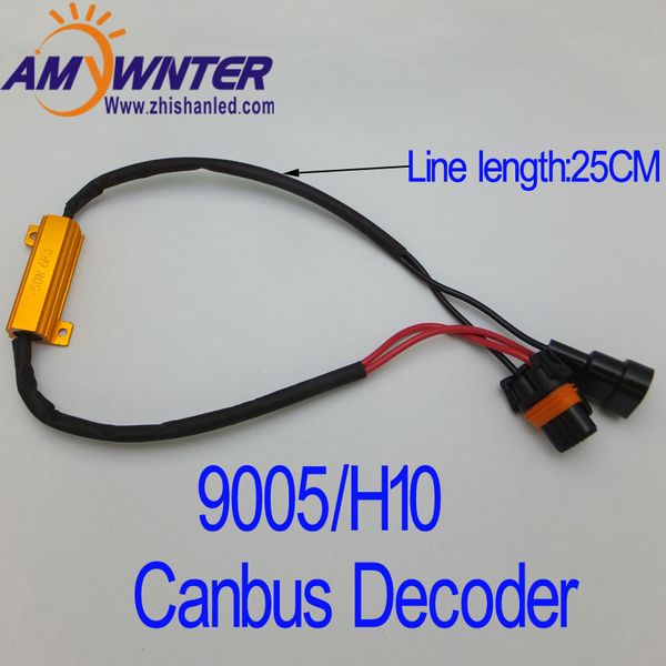 

canbus decoder 12v 9005 h10 50w 6ohmturnsingal load resistor for fix car led headlamp lights bulb fast hyper flashselling