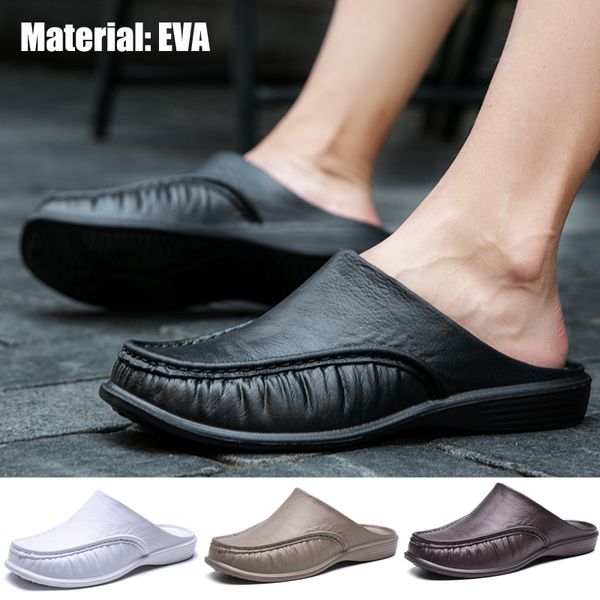 

men eva slippers slip on flats shoes fashion beach sandals home shoes size 40-47