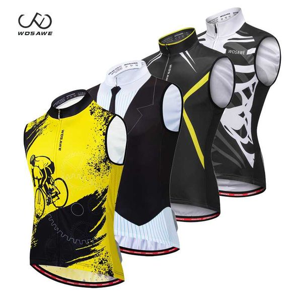 

wosawe summer cycling jersey sleeveless racing cycling gilet ropa ciclismo short sleeve mtb bike jersey shirt, Black;red