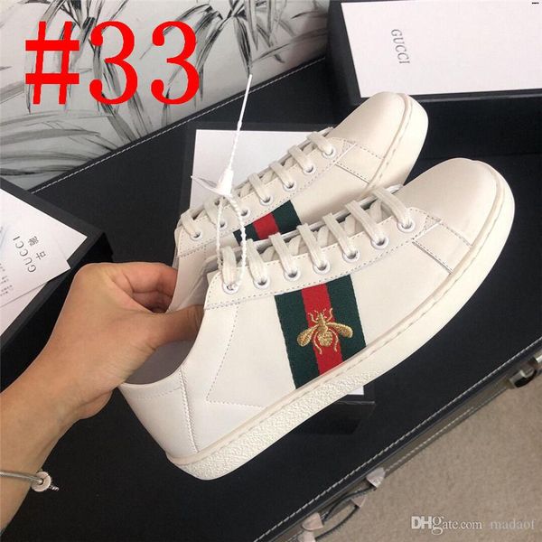 

18ss genuine mens leather fashion luxury designers shoes white leather open sneaker with black white trainers chaussures baskets 35-46 yyyy