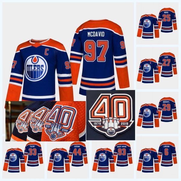 

97 McDavid Edmonton Oilers 40th anniversary 2019 Third Jersey Matthew Benning Milan Lucic Talbot Leon Draisaitl Zack Kassian Darnell Nurse