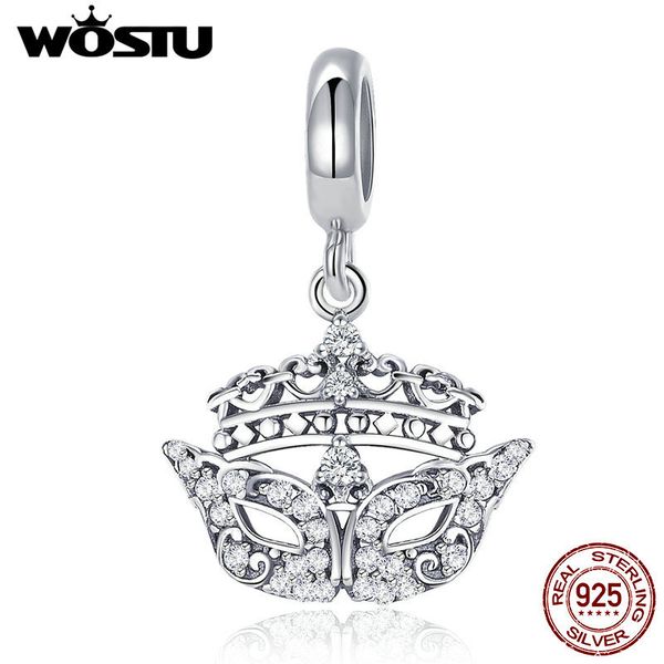 

wostu мода дизайн 925 sterling silver игристые маска мотаться charm fit оригинальный diy бисер браслет для женщин ювелирные изделия cqc702, Bronze;silver
