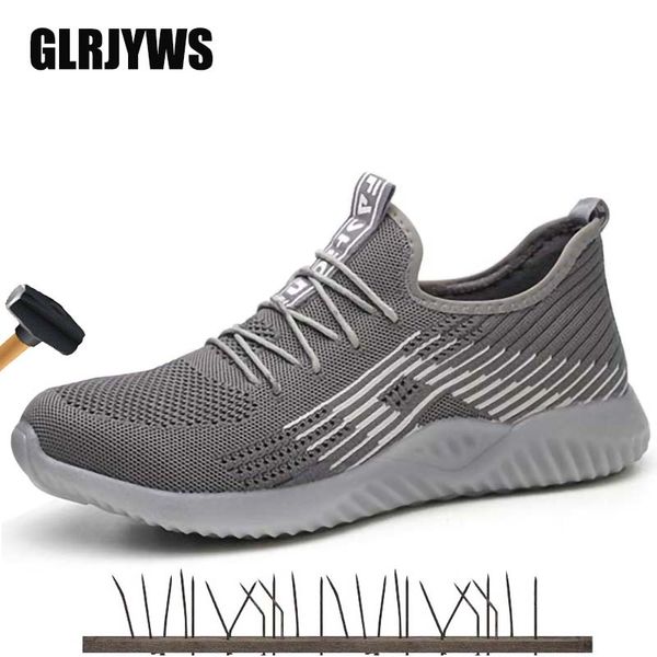 

dropshipping indestructible ryder shoes men and women steel toe air safety boots puncture-proof work sneakers breathable shoes, Black