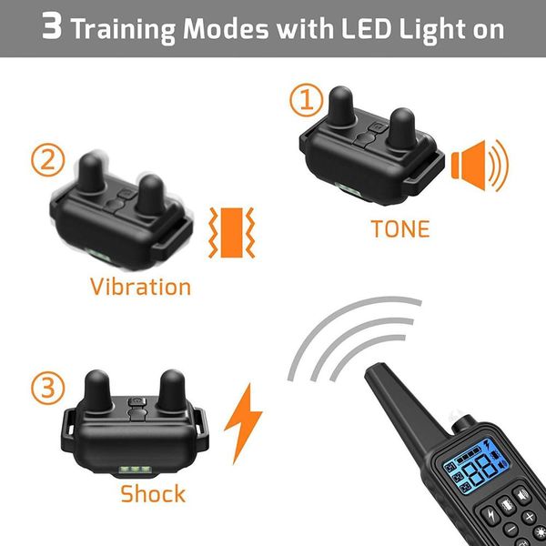 

electric pet dog training collar shock training collar electronic remote control waterproof rechargeable lcd display