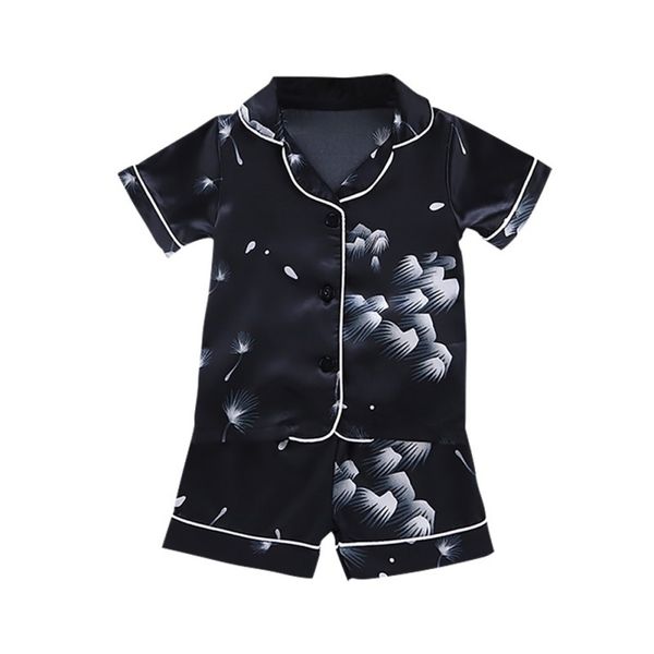 

baby clothes for boys girls plant print outfits 2pcs set short sleeve blouse +shorts sleepwear kids pajamas for summer, Blue;red