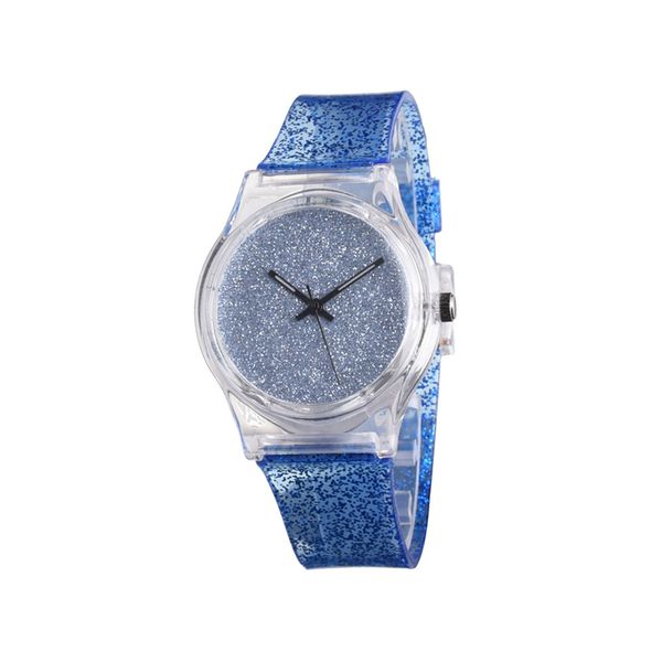 

fashion women watch transparent strap silica gel material solid color dial minimalism ladies watch quartz wrist montres, Slivery;brown