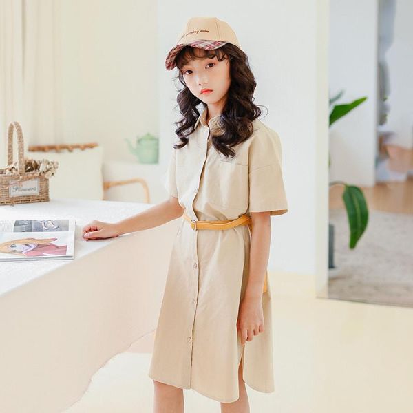 

toddler girls summer dresses 2020 kid shirt dress baby dress cotton linen children summer clothes teen shirt mother and daughter, Red;yellow