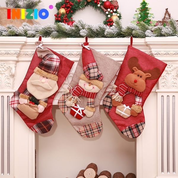

2019 new christmas stockings santa socks christmas gift for new year candy gift bags for kids decorations santa claus