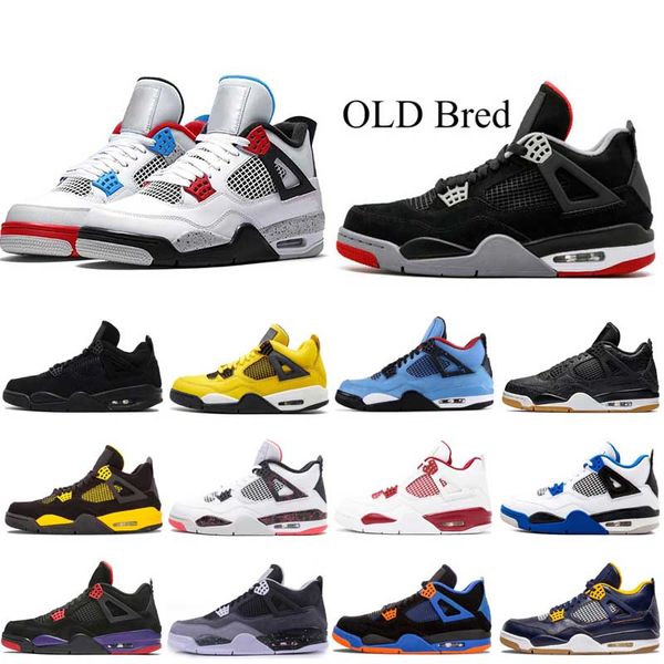 

4 pizzer 4s men basketball shoes royalty white cement bred flight nostalgia military blue fire red oreo premium black sneakers