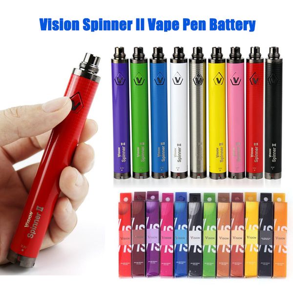 

Видение Spinner 2 батареи evod твист II 1650mah батареи Vape ручка эго с твист переменное регулируемое напряжение с USB зарядное устройство для 510 тема клиромайзер