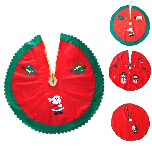 

green edge single layer non-woven fabrics christmas ornaments tree skirt old man and tree flower stickers skirt apron
