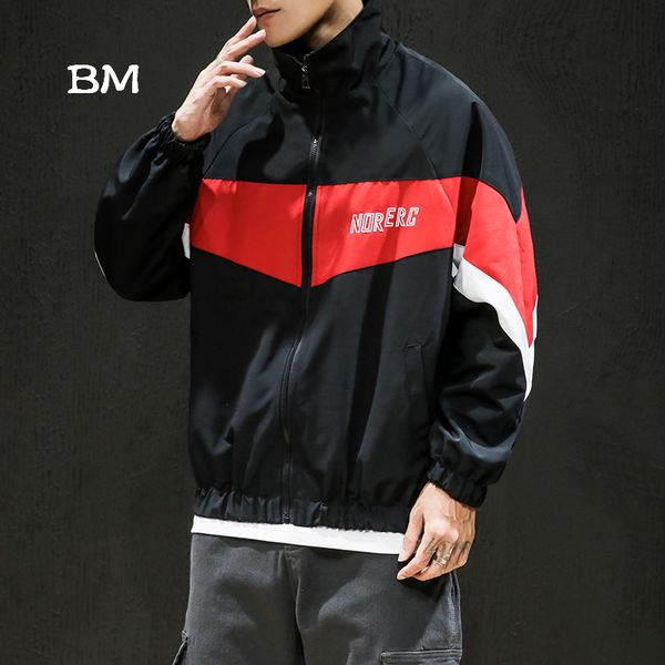 

men's jackets 2021 hip hop jacket splicing contrast sport clothing streetwear fashions korean style clothes men harajuku college coat, Black;brown